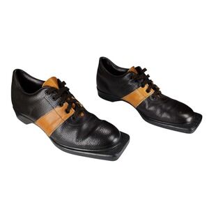 Vtg Cross Country Ski Boot Shoe sz 8B Women Brown Caramel USA Made Leather 3 Pin